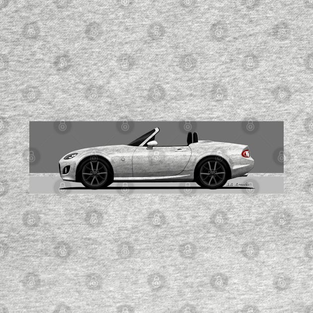 My drawing of the NC2 RC PRHT roadster convertible classic sports car with dark rims by jaagdesign